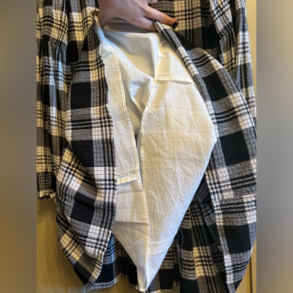 NWT 1.STATE Smock Detail Plaid Long Sleeve Minidress M - Picture 7 of 10